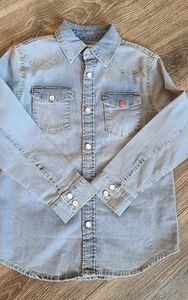 Denim collared shirt